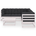 Set Divani da Giardino 6 pz con Cuscini Legno Massello di Pino