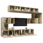 Set Porta TV 10 pz Rovere Sonoma in Truciolato