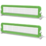 Sponde Letto per la Sicurezza dei Bambini 2 pz Verde 150x42 cm