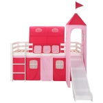 Letto a Castello per Bambini Scivolo e Scala in Pino 208x230 cm