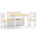 Set Tavolo e Sedie per Bambini 4 Pezzi Bianco e Beige in MDF