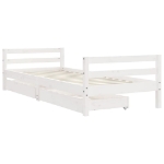 Giroletto Bambini con Cassetti Bianco 80x200cm Massello di Pino