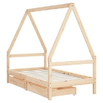 Giroletto per Bambini con Cassetti 80x160cm Legno Massello Pino