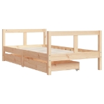 Giroletto per Bambini con Cassetti 80x160cm Legno Massello Pino