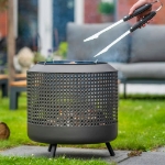 RedFire Braciere con Griglia per Barbecue Midland Nero