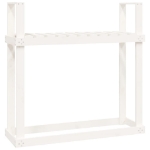 Portalegna Bianco 110x35x108,5 cm in Legno Massello di Pino