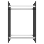 Porta Legna Nero 40x35x60 cm in Vetro