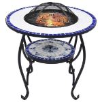 Tavolo con Braciere a Mosaico Blu e Bianco 68 cm in Ceramica