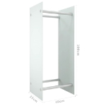 Porta Legna Bianco 40x35x100 cm in Vetro Temperato