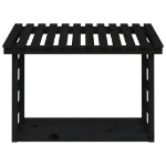 Portalegna Nero 108x64,5x78 cm in Legno Massello di Pino