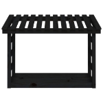 Portalegna Nero 108x64,5x78 cm in Legno Massello di Pino