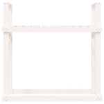 Portalegna Bianco 110x35x108,5 cm in Legno Massello di Pino