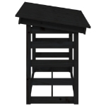 Portalegna Nero 108x64,5x78 cm in Legno Massello di Pino