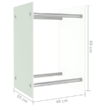 Porta Legna Bianco 40x35x60 cm in Vetro