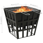 Braciere e Barbecue 2 in 1 34x34x48 cm in Acciaio