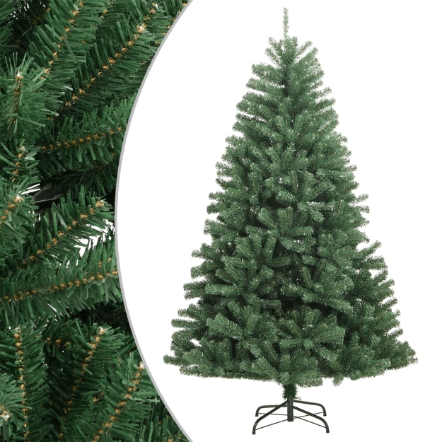 Albero di Natale Artificiale Incernierato con Base Verde 180 cm
