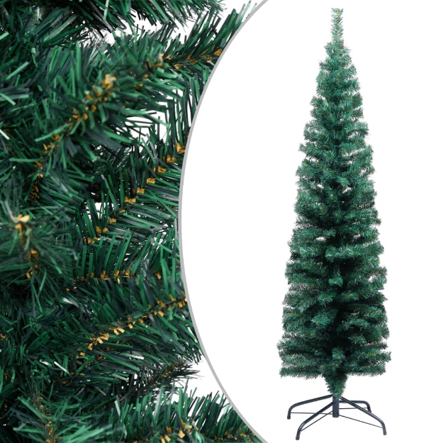 Albero di Natale Artificiale Sottile Supporto Verde 150 cm PVC