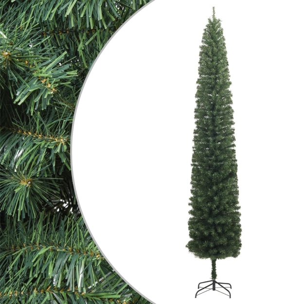Albero di Natale Sottile con Base 270 cm in PVC