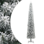 Albero di Natale Sottile con Base e Neve Floccata 300 cm PVC