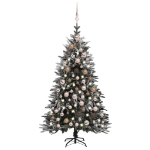 Albero Natale Artificiale con LED Palline e Neve 120cm PVC e PE