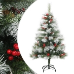 Albero Natale Artificiale Incernierato con Pigne e Bacche 150cm