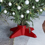 Base per Albero di Natale Rossa 55,5x55,5x15 cm