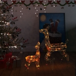 Famiglia di Renne di Natale 160 LED Colorati in Acrilico