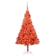 Set Albero Natale Artificiale con LED e Palline Rosso 240cm PVC