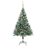 Set Albero Natale Glassato con Set LED Palline e Pigne 150cm