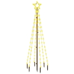 Albero di Natale con Puntale Bianco Caldo 108 LED 180 cm