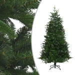 Albero Natale Artificiale con LED Palline Verde 210 cm PVC e PE