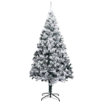 Albero di Natale Preilluminato con Palline Verde 240 cm PVC