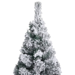 Albero di Natale Sottile con Palline e Neve Verde 120 cm PVC