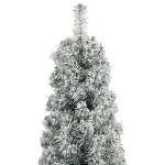 Albero di Natale Sottile con Base e Neve Floccata 270 cm PVC