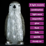Pinguino LED in Acrilico per Interno ed Esterno 30 cm