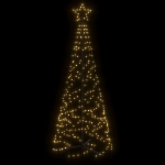 Albero di Natale a Cono Bianco Caldo 200 LED 70x180 cm