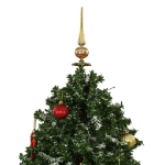 Albero di Natale con Neve e Base a Ombrellone Verde 140 cm