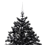 Albero di Natale con Nevicata e Base ad Ombrello Nero 190cm PVC