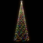 Albero di Natale con Palo in Metallo 1400 LED Multicolore 5 m