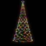 Albero di Natale con Palo in Metallo 500 LED Multicolore 3 m