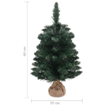 Albero di Natale Artificiale con Supporto Verde 60 cm PVC