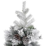 Albero di Natale con Neve Floccata e Pigne 195 cm PVC e PE