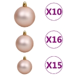 Albero Natale Artificiale con LED Palline e Neve 300 cm Verde
