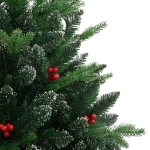 Albero Natale Artificiale Incernierato con Bacche Rosse 120 cm