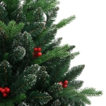 Albero Natale Artificiale Incernierato con Bacche Rosse 240 cm