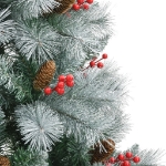 Albero Natale Artificiale Incernierato con Pigne e Bacche 210cm