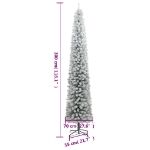 Albero di Natale Sottile con Base e Neve Floccata 300 cm PVC