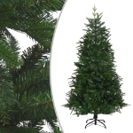 Albero Natale Artificiale con LED Palline Verde 210 cm PVC e PE