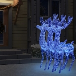 Renne di Natale XXL in Acrilico 250 LED 3 pz 180 cm Blu