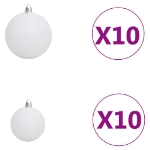 Set Albero Natale Artificiale LED e Palline Rosso 210 cm PVC